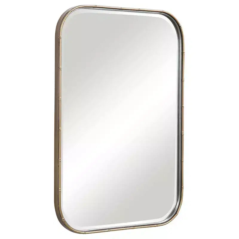 Miroir mural rectangulaire Uttermost, miroir d'appoint moderne avec cadre en fer doré antique biseauté, 51,4 cm de large, pour salle de bain, chambre, maison
