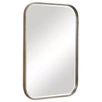 Miroir mural rectangulaire Uttermost, miroir d'appoint moderne avec cadre en fer doré antique biseauté, 51,4 cm de large, pour salle de bain, chambre, maison