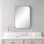 Miroir mural rectangulaire Uttermost, miroir d'appoint moderne avec cadre en fer doré antique biseauté, 51,4 cm de large, pour salle de bain, chambre, maison