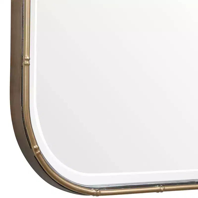 Miroir mural rectangulaire Uttermost, miroir d'appoint moderne avec cadre en fer doré antique biseauté, 51,4 cm de large, pour salle de bain, chambre, maison