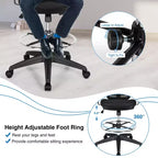 Costway Chaise de bureau avec accoudoirs réglables et repose-pieds