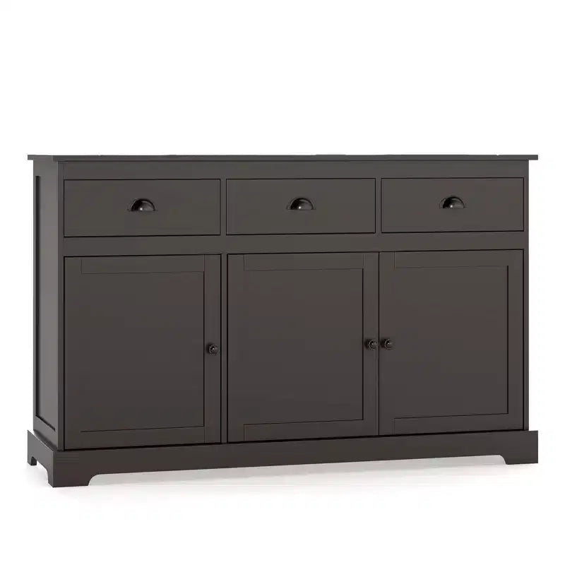 Meuble de rangement Costway 53,5 avec 3 tiroirs et 2 étagères réglables Buffet de salle à manger