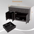 Meuble de rangement Costway 53,5 avec 3 tiroirs et 2 étagères réglables Buffet de salle à manger