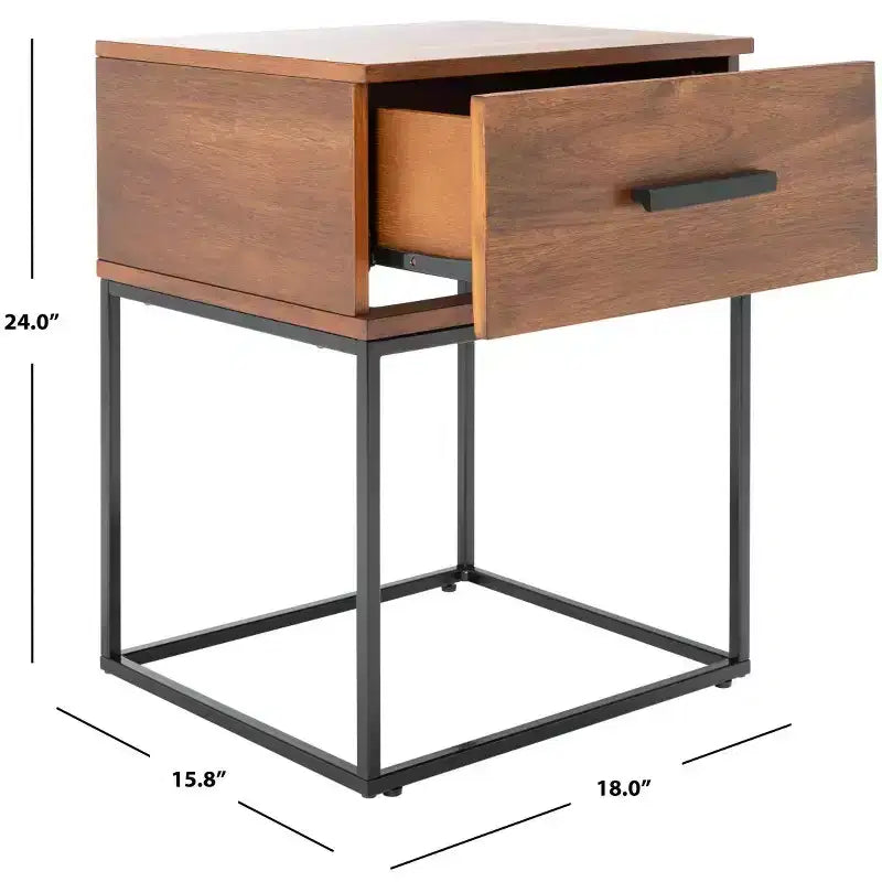 Table de chevet 1 tiroir Marquise - NST5005 - Marron - Safavieh