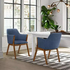 Set of 2 Renzo Fabric Wood Dining Chairs - Armen Living