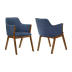 Lot de 2 chaises de salle à manger Renzo en tissu et bois - Armen Living