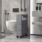 HOMCOM 6,25 x 20,5 x 28,25 Meuble de rangement latéral de salle de bain étroit à roulettes en bois