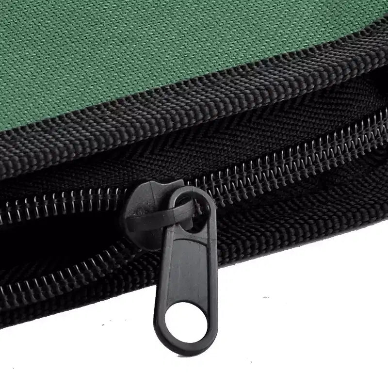 Unique Bargains Zipper Closure Portable Disc CD DVD Storage Organizer Nylon Media Storage Racks 11.2x6x2 Black Green 1 Pc