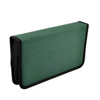 Unique Bargains Fermeture éclair Portable Disque CD DVD Organisateur de rangement Nylon Racks de rangement de médias 11,2x6x2 Noir Vert 1 Pc