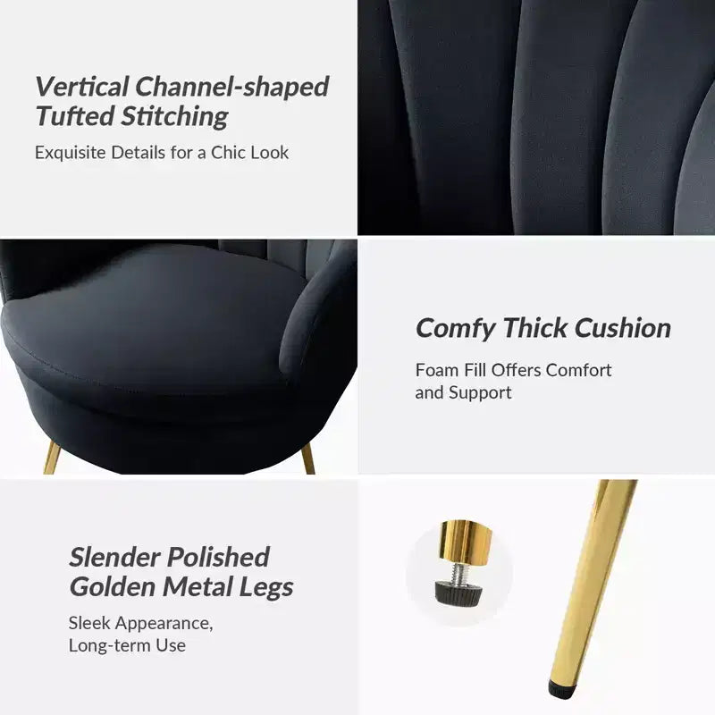 Fauteuil d'appoint de salon Yves Fauteuil club confortable avec pieds en métal doré | Karat Home
