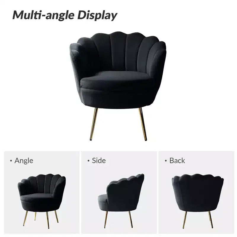 Fauteuil d'appoint de salon Yves Fauteuil club confortable avec pieds en métal doré | Karat Home