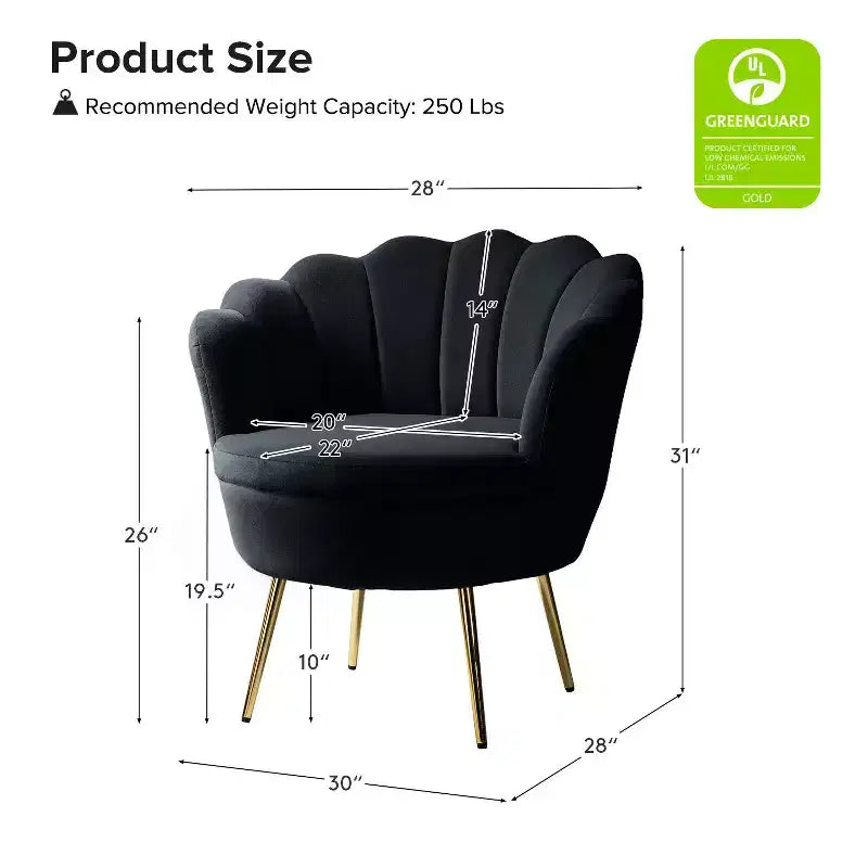 Fauteuil d'appoint de salon Yves Fauteuil club confortable avec pieds en métal doré | Karat Home