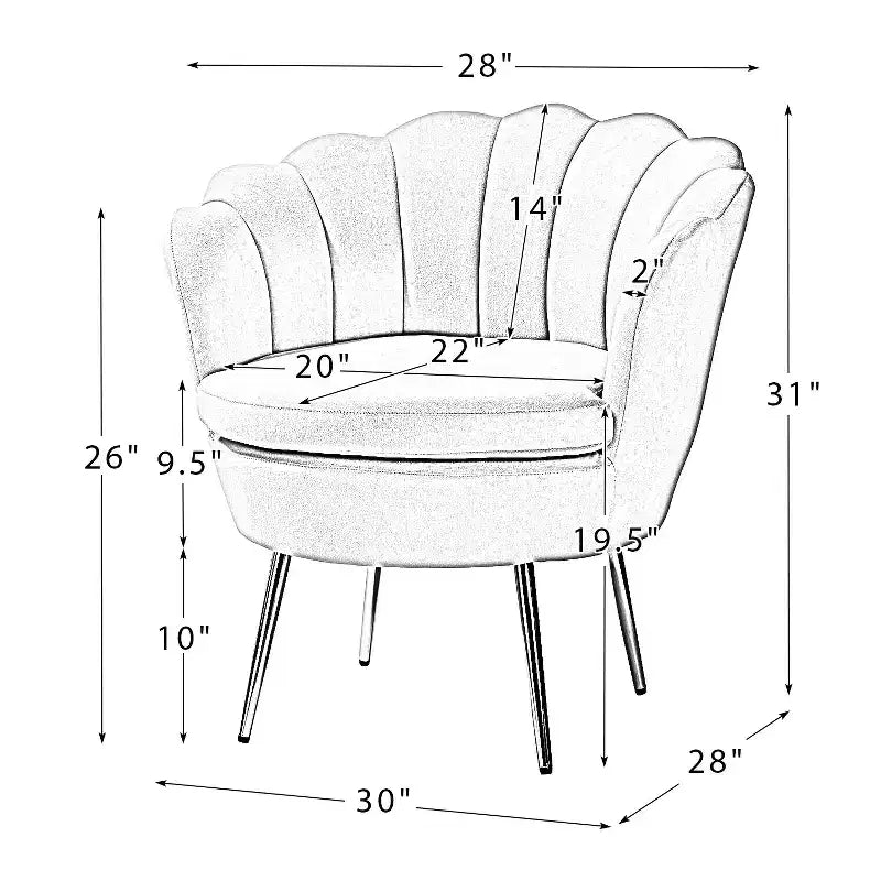 Fauteuil d'appoint de salon Yves Fauteuil club confortable avec pieds en métal doré | Karat Home