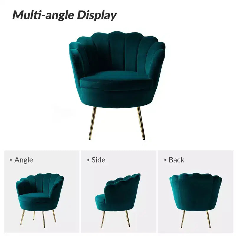 Fauteuil d'appoint de salon Yves Fauteuil club confortable avec pieds en métal doré | Karat Home