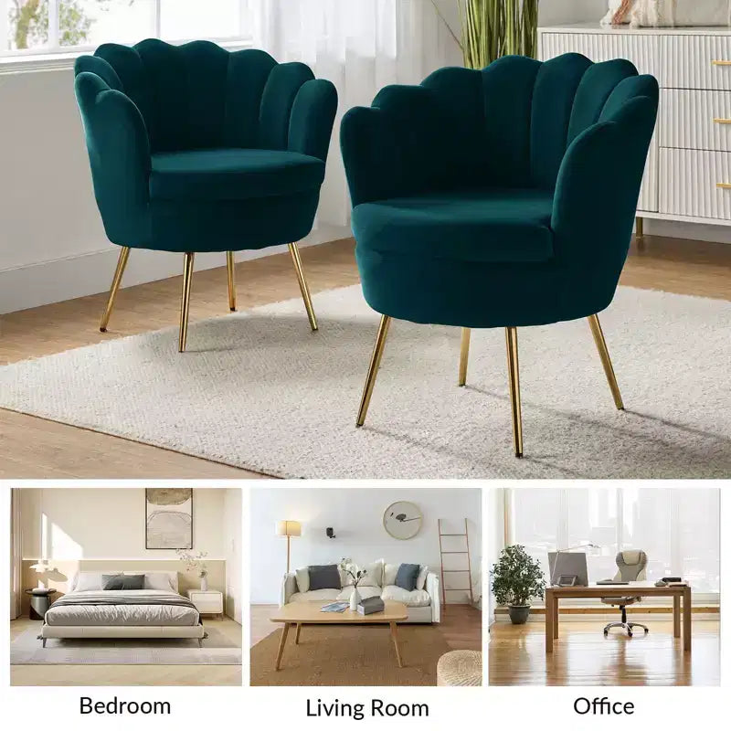 Fauteuil d'appoint de salon Yves Fauteuil club confortable avec pieds en métal doré | Karat Home