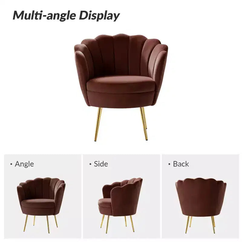 Fauteuil d'appoint de salon Yves Fauteuil club confortable avec pieds en métal doré | Karat Home