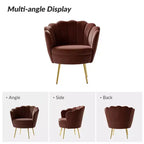 Fauteuil d'appoint de salon Yves Fauteuil club confortable avec pieds en métal doré | Karat Home