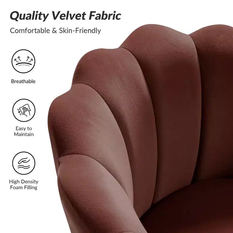 Fauteuil d'appoint de salon Yves Fauteuil club confortable avec pieds en métal doré | Karat Home