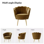 Fauteuil d'appoint de salon Yves Fauteuil club confortable avec pieds en métal doré | Karat Home