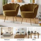 Fauteuil d'appoint de salon Yves Fauteuil club confortable avec pieds en métal doré | Karat Home