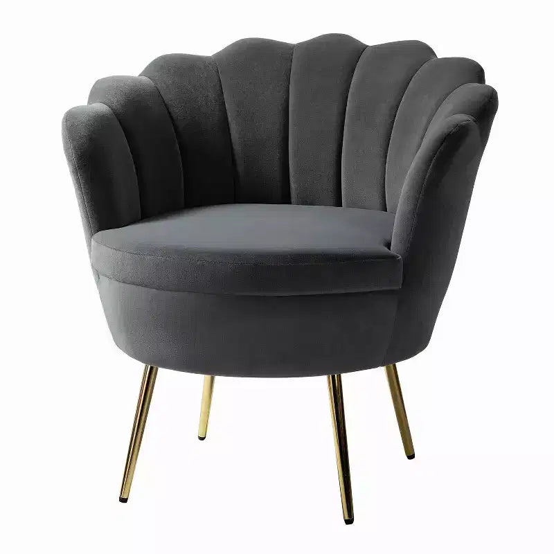 Fauteuil d'appoint de salon Yves Fauteuil club confortable avec pieds en métal doré | Karat Home