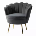 Fauteuil d'appoint de salon Yves Fauteuil club confortable avec pieds en métal doré | Karat Home