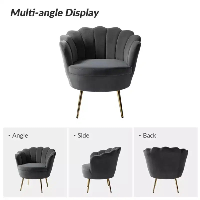 Fauteuil d'appoint de salon Yves Fauteuil club confortable avec pieds en métal doré | Karat Home