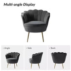 Fauteuil d'appoint de salon Yves Fauteuil club confortable avec pieds en métal doré | Karat Home