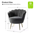 Fauteuil d'appoint de salon Yves Fauteuil club confortable avec pieds en métal doré | Karat Home