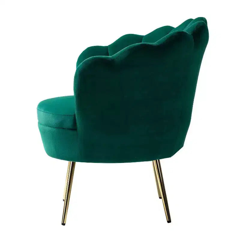 Fauteuil d'appoint de salon Yves Fauteuil club confortable avec pieds en métal doré | Karat Home