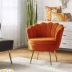 Fauteuil d'appoint de salon Yves Fauteuil club confortable avec pieds en métal doré | Karat Home