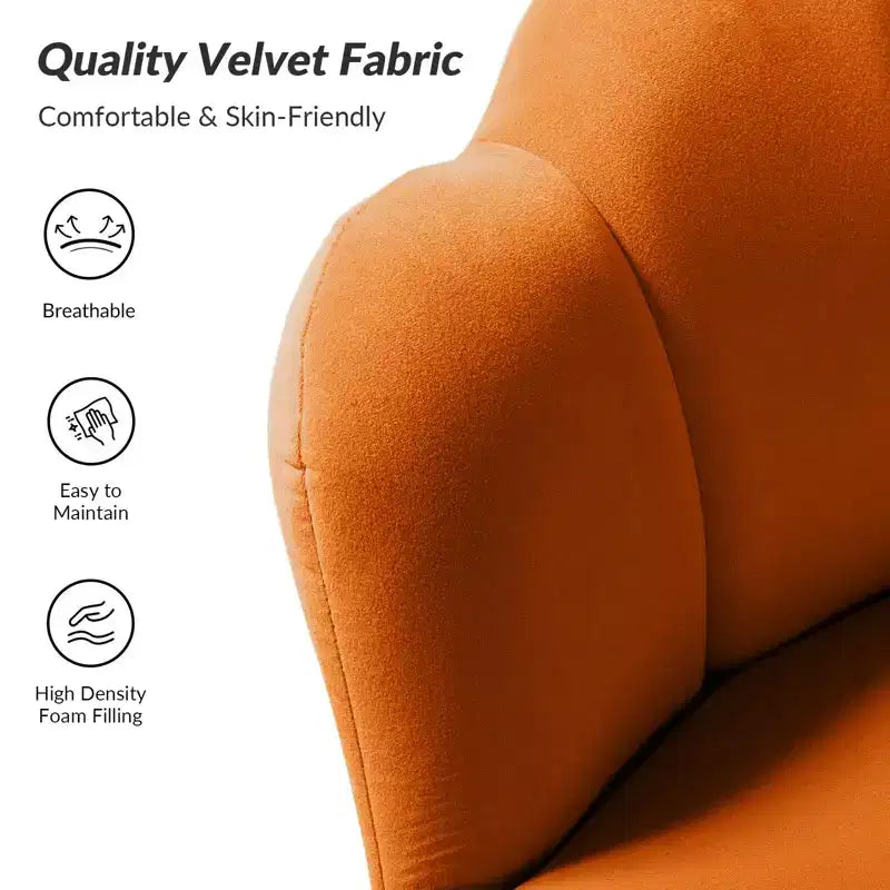 Fauteuil d'appoint de salon Yves Fauteuil club confortable avec pieds en métal doré | Karat Home