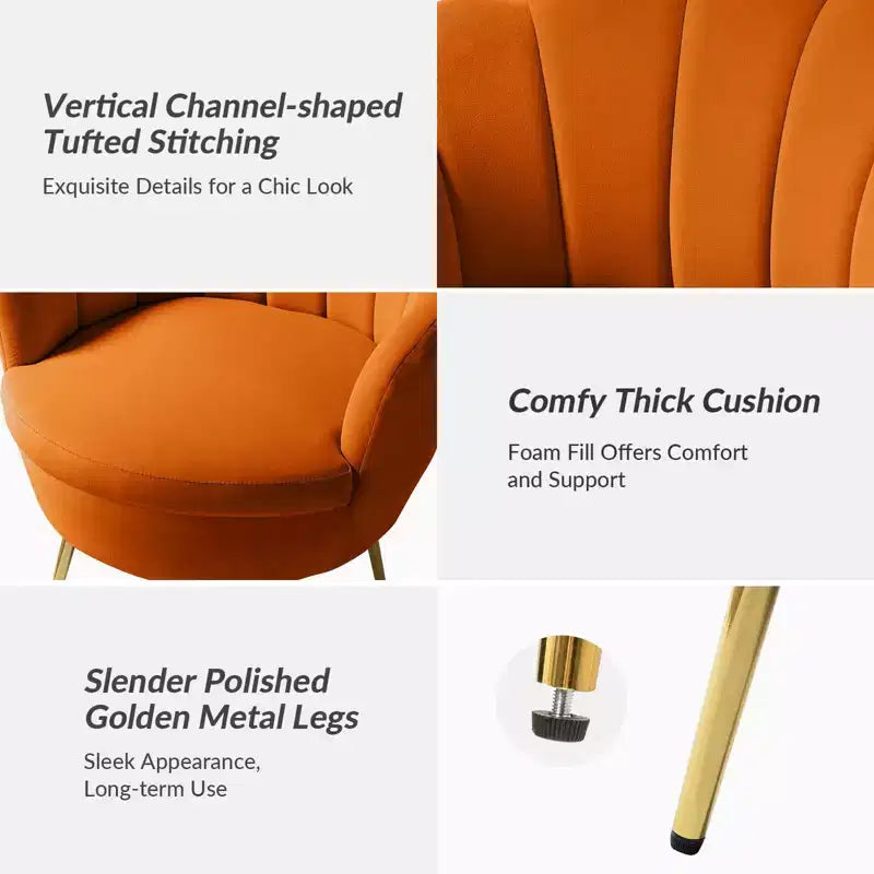 Fauteuil d'appoint de salon Yves Fauteuil club confortable avec pieds en métal doré | Karat Home
