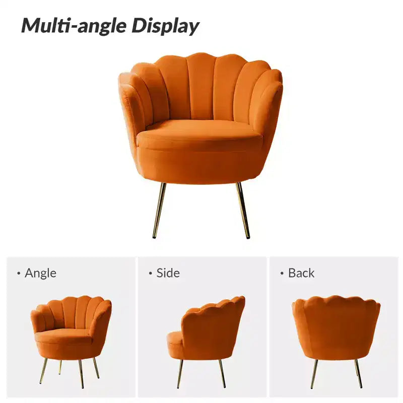 Fauteuil d'appoint de salon Yves Fauteuil club confortable avec pieds en métal doré | Karat Home