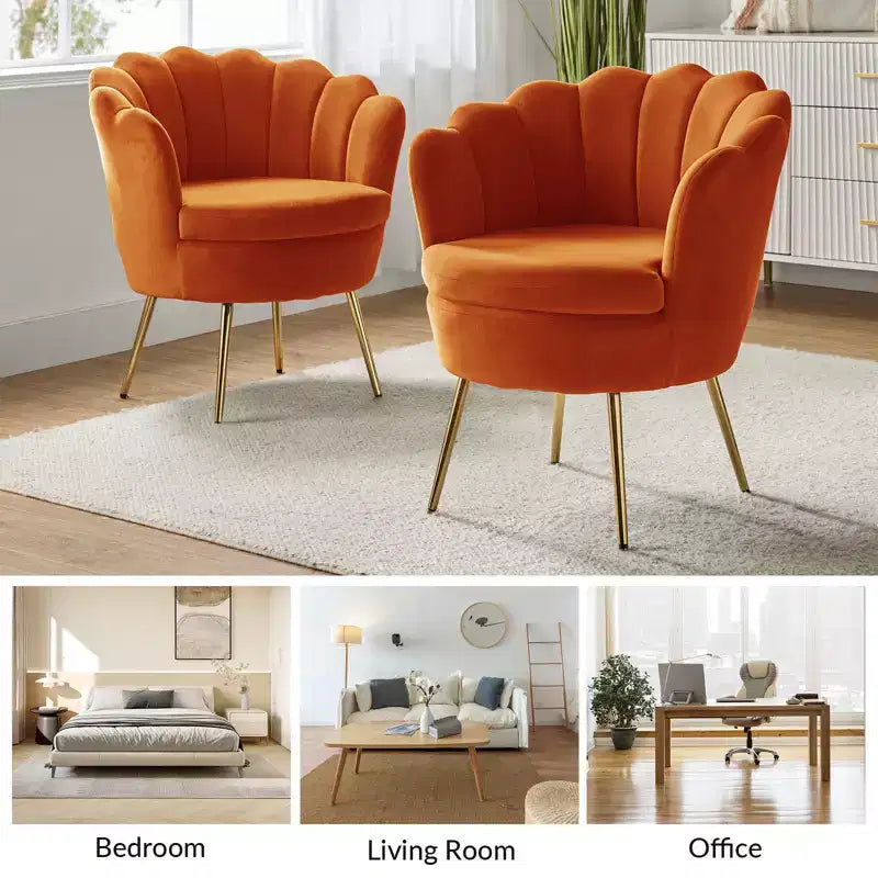 Fauteuil d'appoint de salon Yves Fauteuil club confortable avec pieds en métal doré | Karat Home