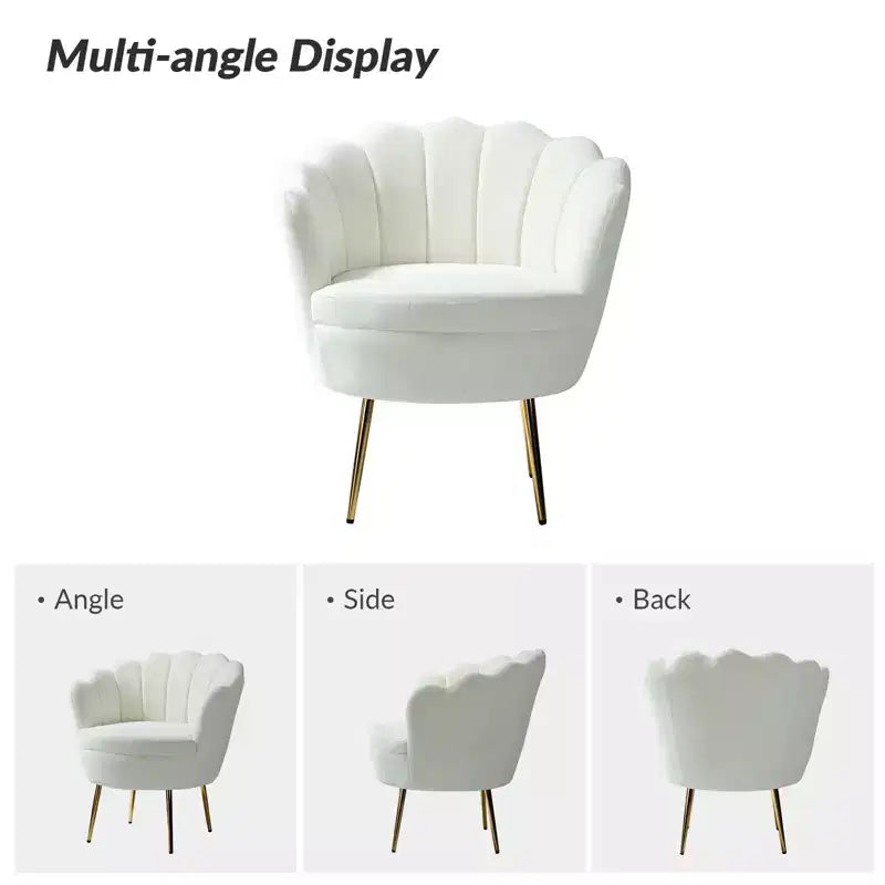 Fauteuil d'appoint de salon Yves Fauteuil club confortable avec pieds en métal doré | Karat Home