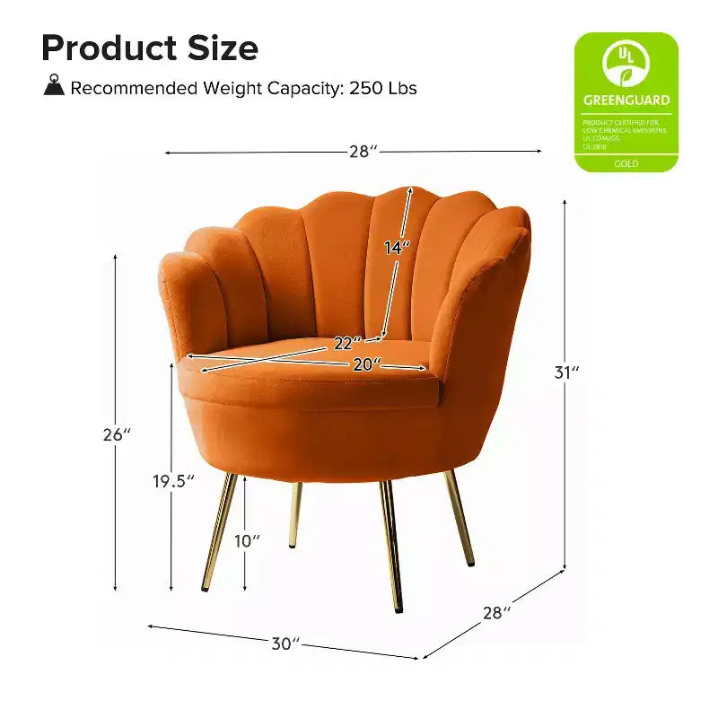 Fauteuil d'appoint de salon Yves Fauteuil club confortable avec pieds en métal doré | Karat Home