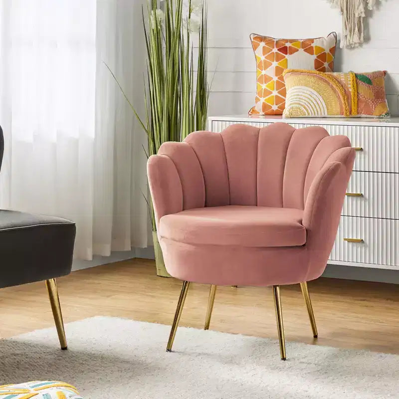 Fauteuil d'appoint de salon Yves Fauteuil club confortable avec pieds en métal doré | Karat Home
