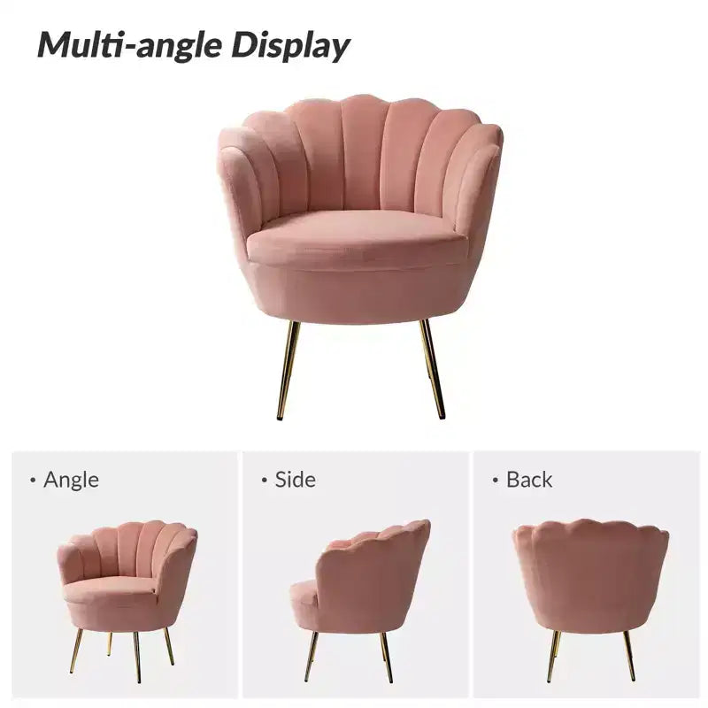 Fauteuil d'appoint de salon Yves Fauteuil club confortable avec pieds en métal doré | Karat Home