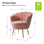 Fauteuil d'appoint de salon Yves Fauteuil club confortable avec pieds en métal doré | Karat Home
