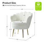 Fauteuil d'appoint de salon Yves Fauteuil club confortable avec pieds en métal doré | Karat Home