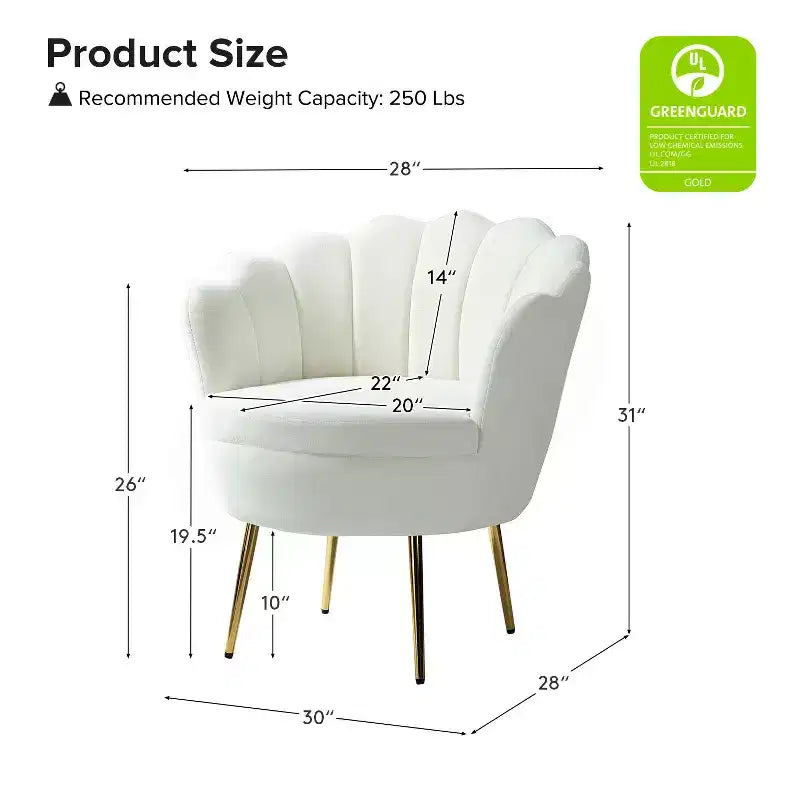 Fauteuil d'appoint de salon Yves Fauteuil club confortable avec pieds en métal doré | Karat Home