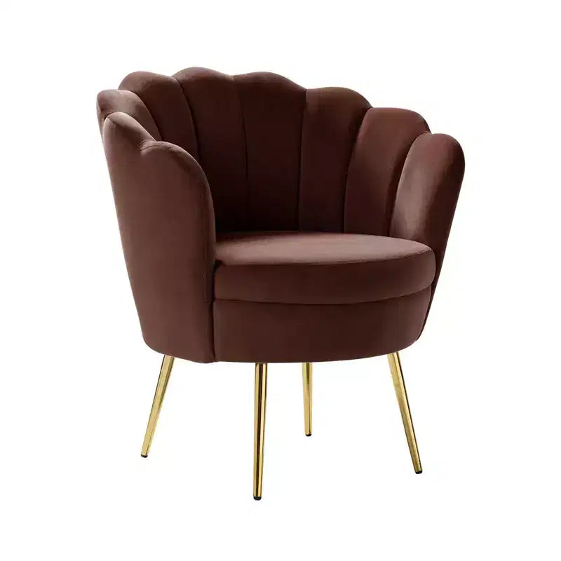 Fauteuil d'appoint de salon Yves Fauteuil club confortable avec pieds en métal doré | Karat Home