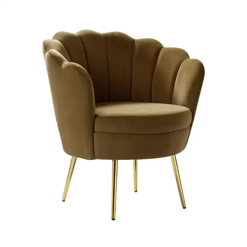 Fauteuil d'appoint de salon Yves Fauteuil club confortable avec pieds en métal doré | Karat Home