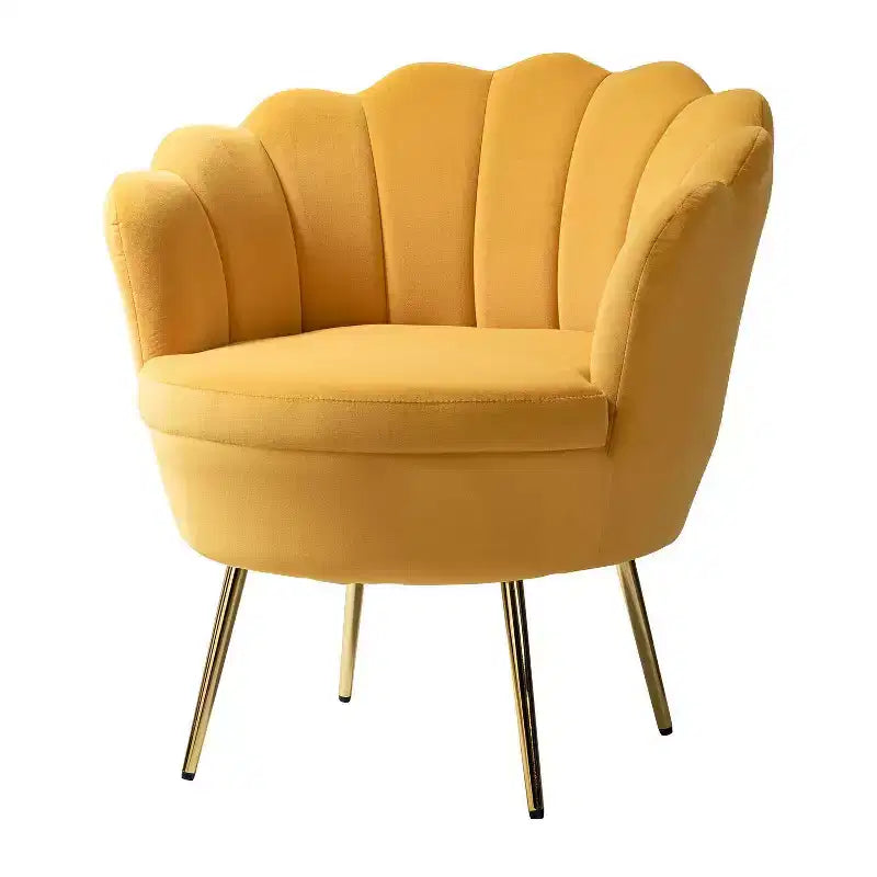 Fauteuil d'appoint de salon Yves Fauteuil club confortable avec pieds en métal doré | Karat Home