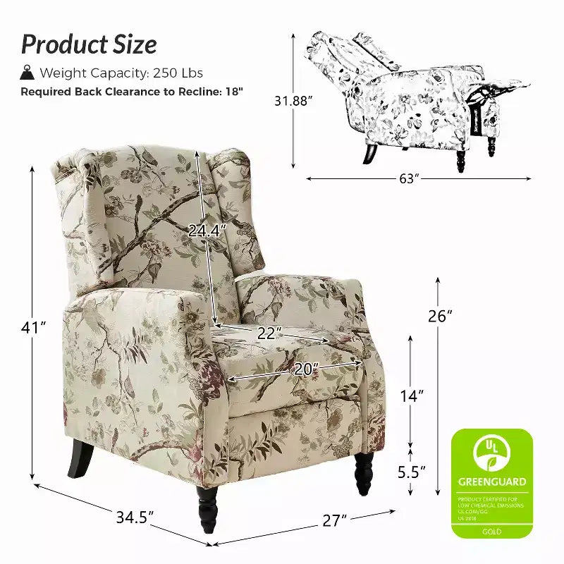 Fauteuil inclinable moderne en polyester Victor pour salon | Karat Home