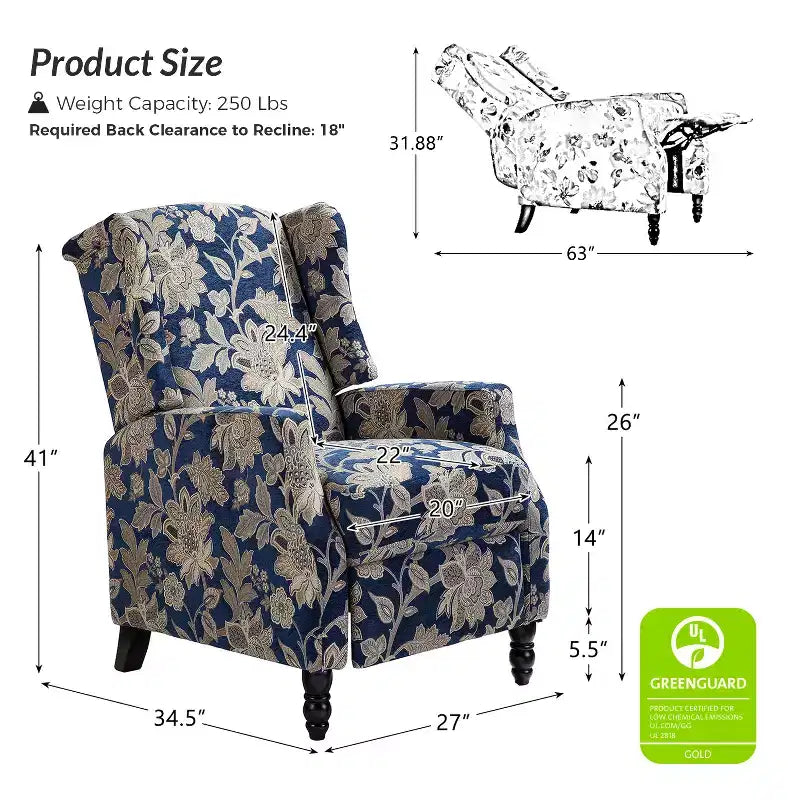 Fauteuil inclinable moderne en polyester Victor pour salon | Karat Home