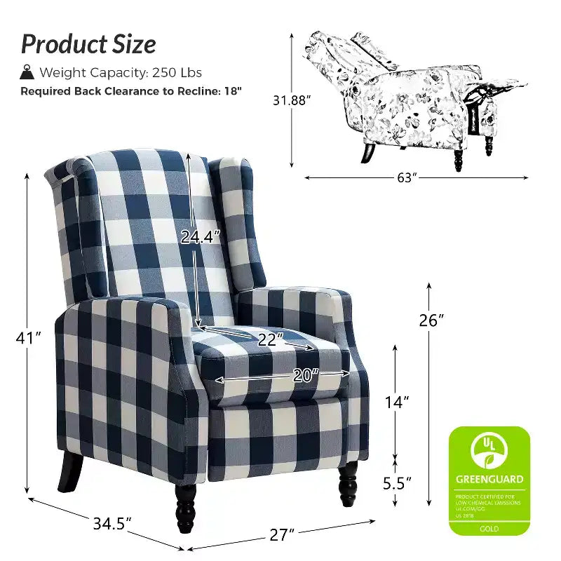 Fauteuil inclinable moderne en polyester Victor pour salon | Karat Home