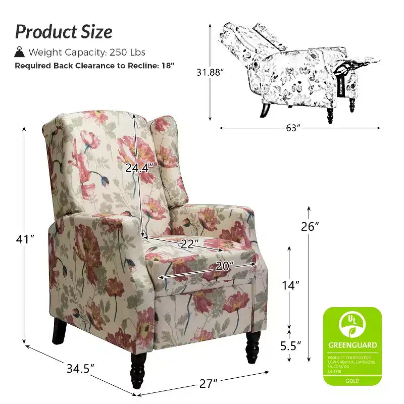 Fauteuil inclinable moderne en polyester Victor pour salon | Karat Home