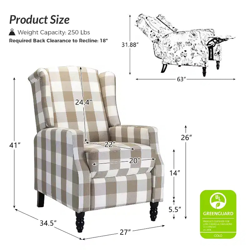 Fauteuil inclinable moderne en polyester Victor pour salon | Karat Home